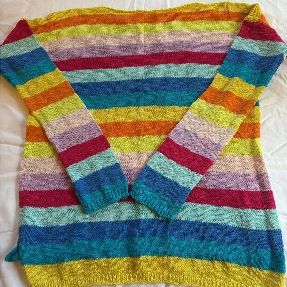 United Colors Of Benetton Women's Vintage Vibrant Striped Sweater - Picture 6 of 6